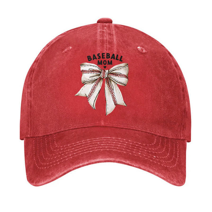 Casquette de baseball ajustable avec nœud papillon pour maman