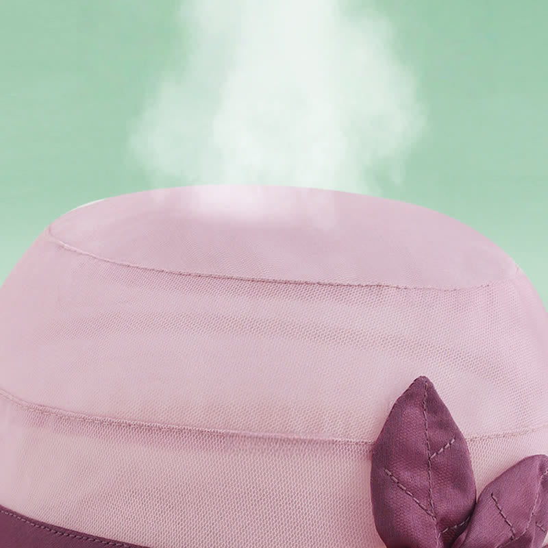 Chapeau de soleil en soie à large bord orné de perles et de fleurs pour femme