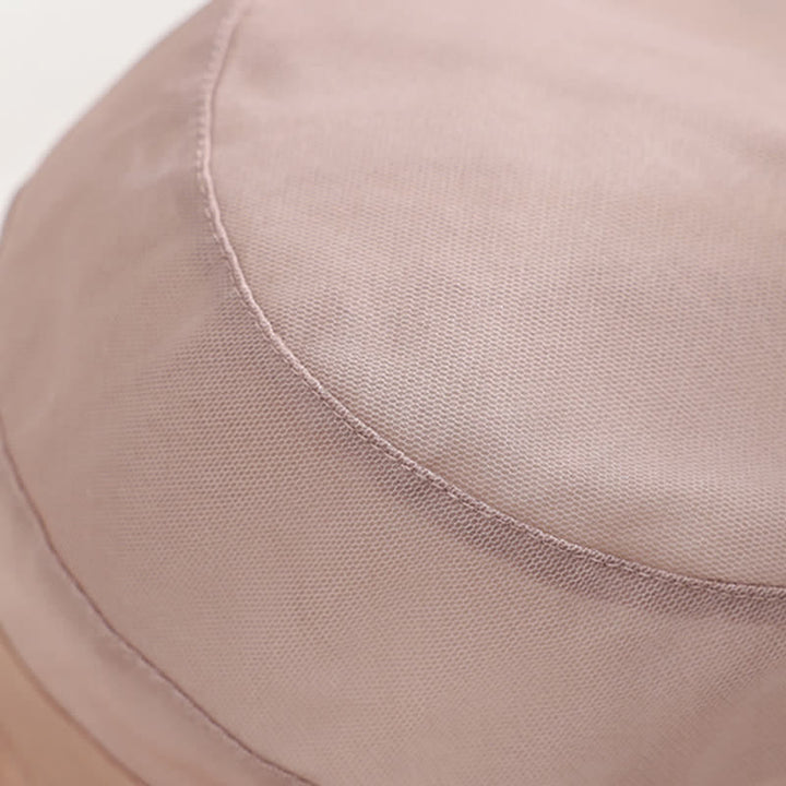 Chapeau de soleil pliable en soie à large bord et nœud papillon pour femme