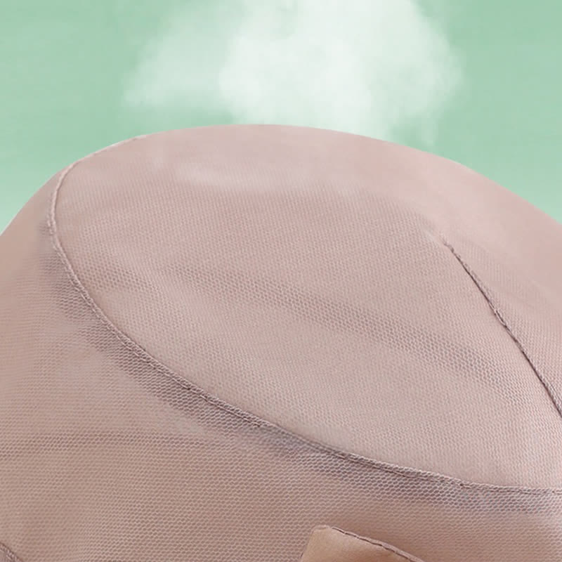 Chapeau de soleil pliable en soie à large bord et nœud papillon pour femme