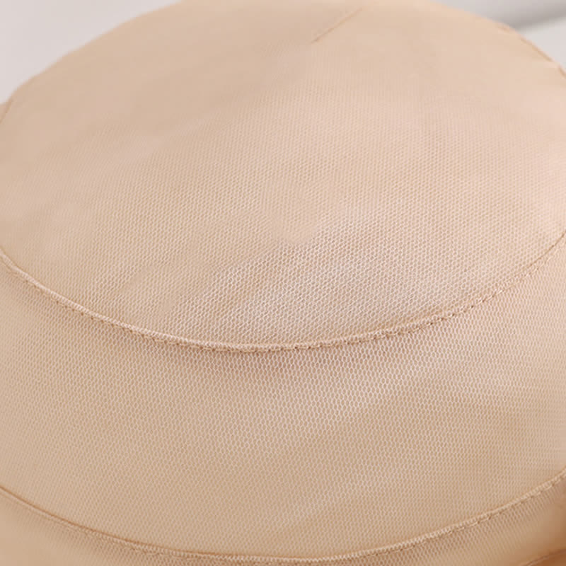 Chapeau de soleil pliable en soie à large bord ondulé et motif floral pour femme