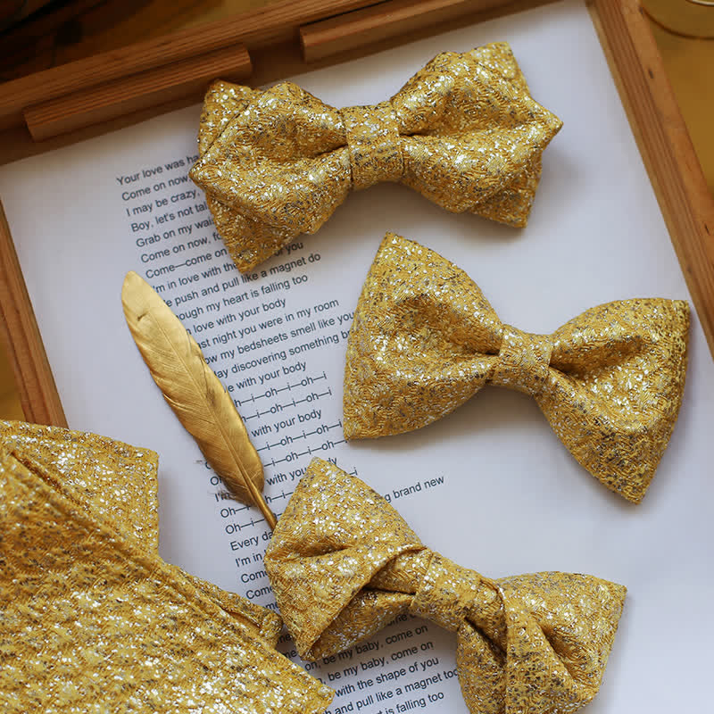 Nœud papillon pour homme avec détails brillants et dorés