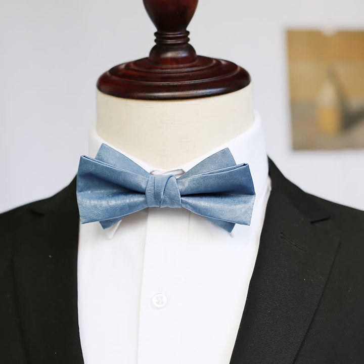 Nœud papillon bleu Haze uni pour homme