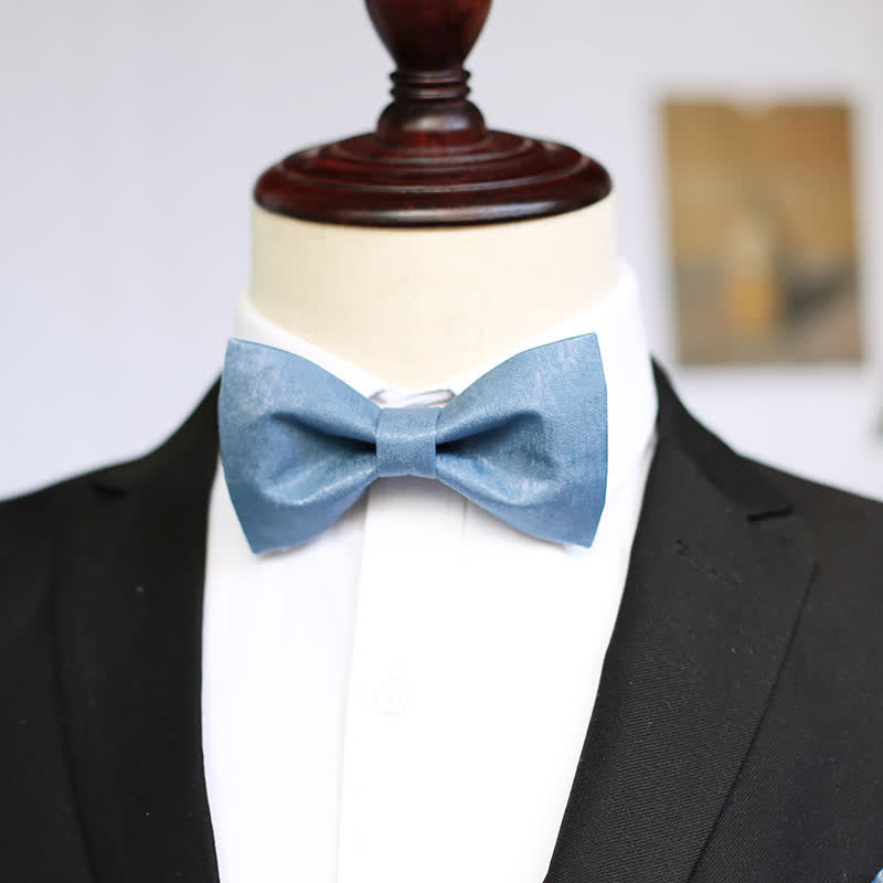 Nœud papillon bleu Haze uni pour homme