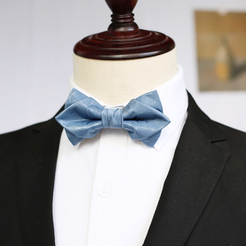 Nœud papillon bleu Haze uni pour homme