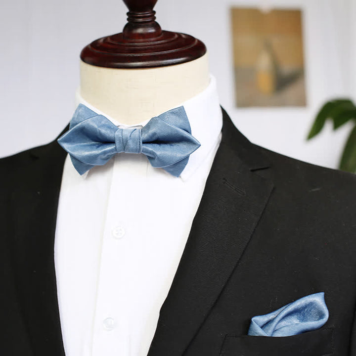 Nœud papillon bleu Haze uni pour homme