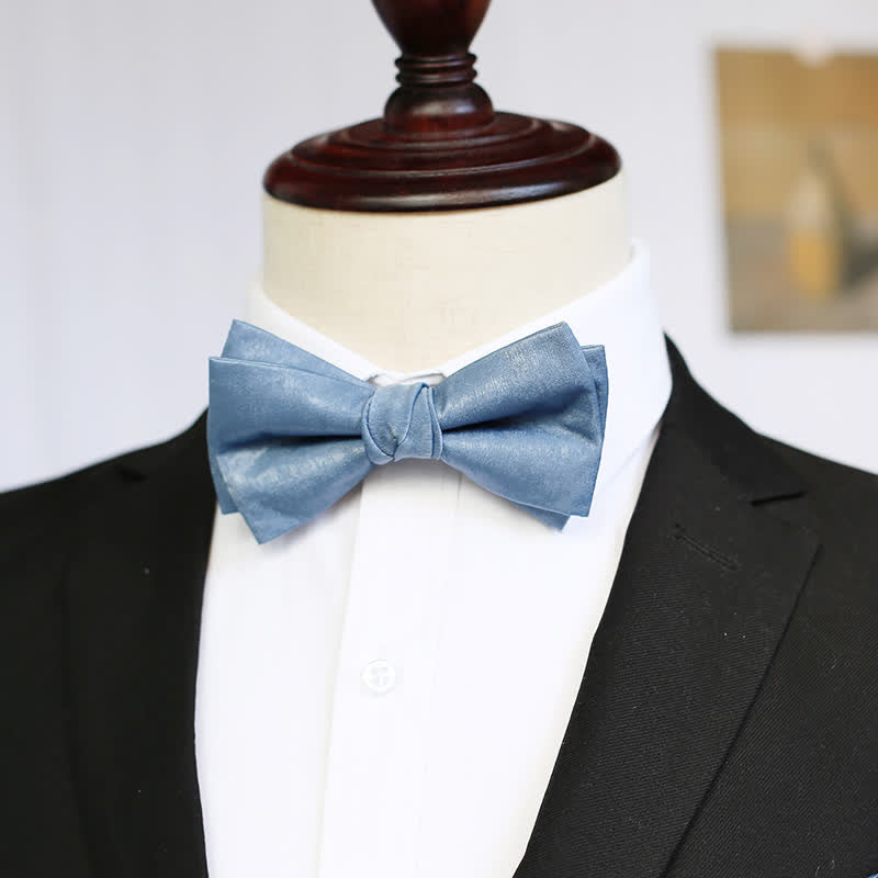 Nœud papillon bleu Haze uni pour homme