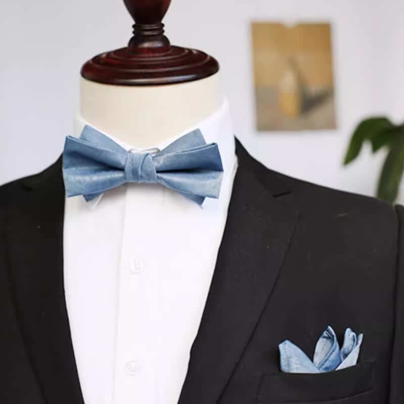 Nœud papillon bleu Haze uni pour homme
