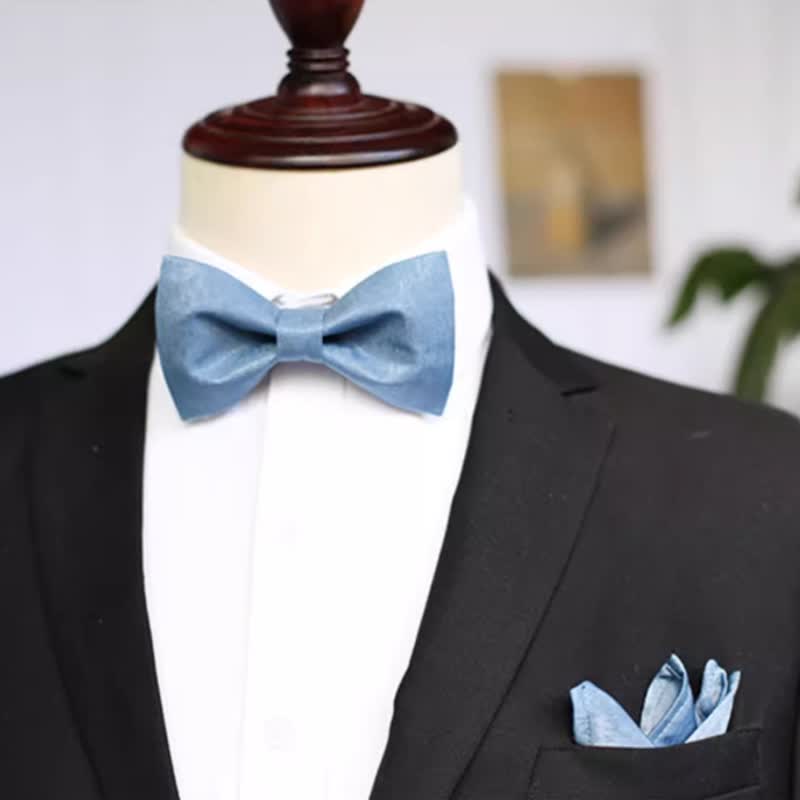 Nœud papillon bleu Haze uni pour homme