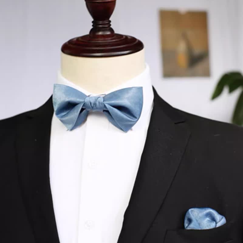Nœud papillon bleu Haze uni pour homme