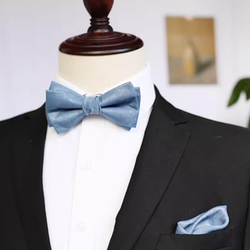Nœud papillon bleu Haze uni pour homme