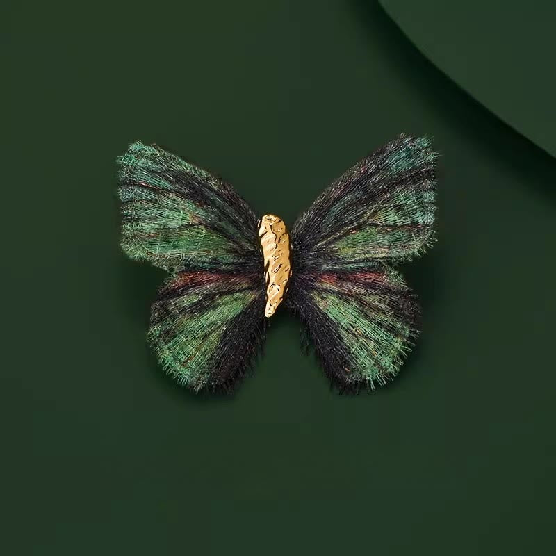 Broche brodée papillon rétro dégradé de couleurs pour femme