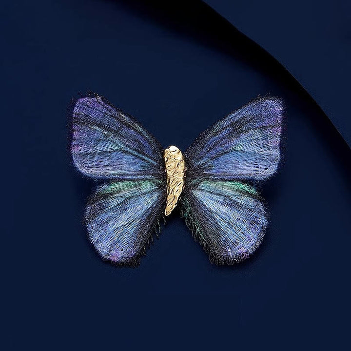Broche brodée papillon rétro dégradé de couleurs pour femme