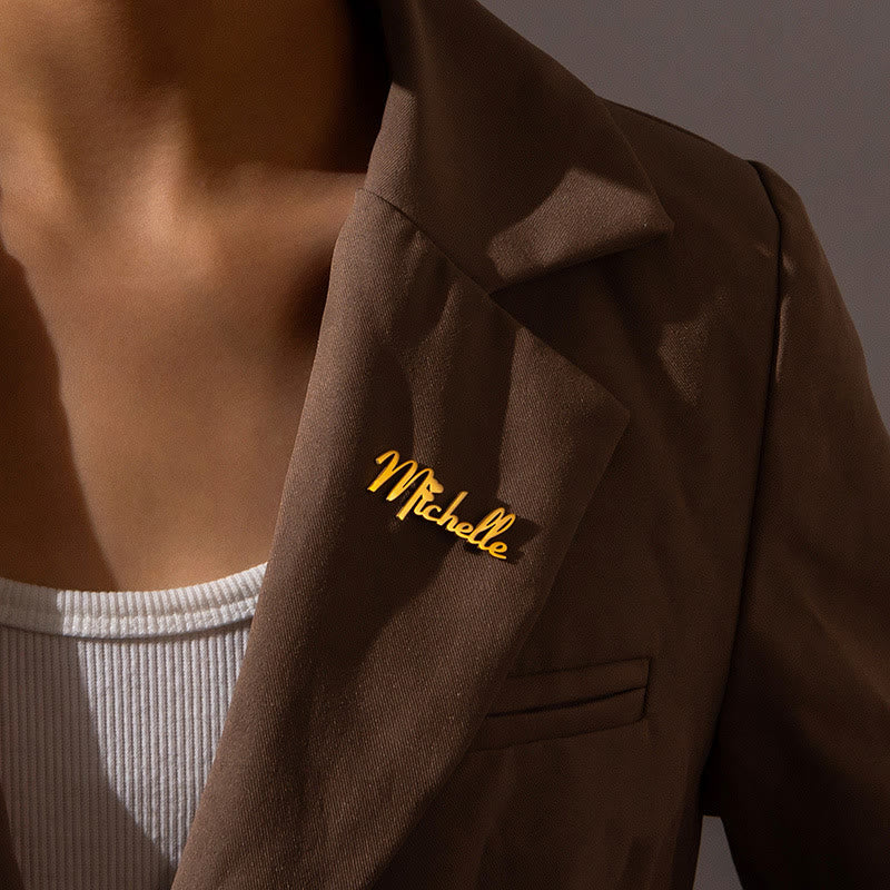 Broche en acier inoxydable personnalisée avec votre nom