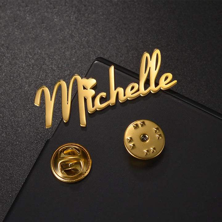 Broche en acier inoxydable personnalisée avec votre nom