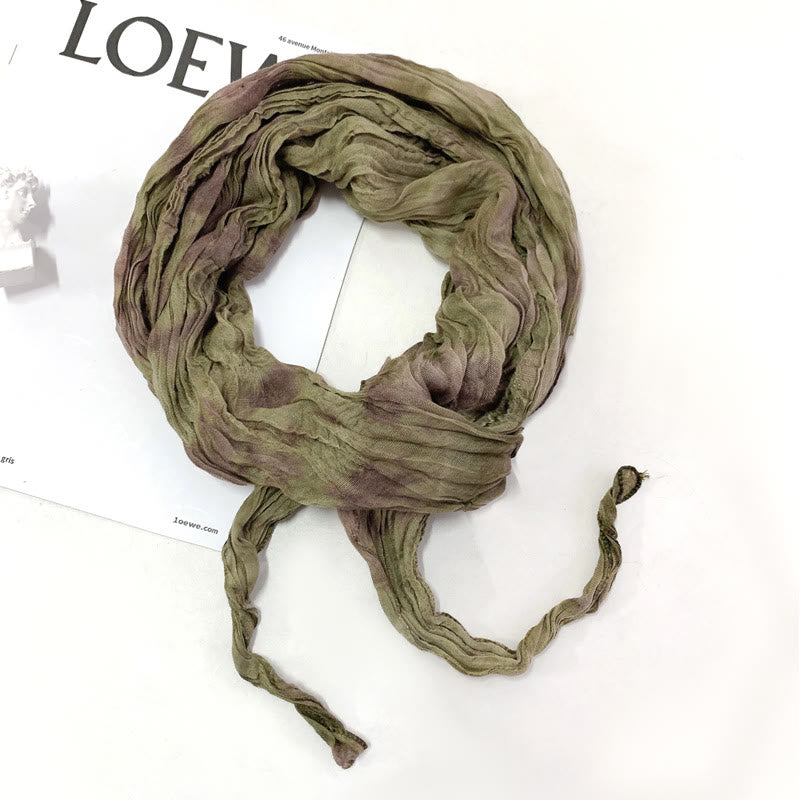 Écharpe longue et fine plissée tie-dye pour femme - image 12