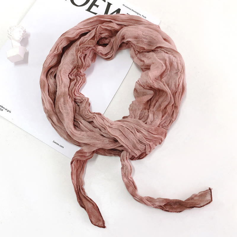 Écharpe longue et fine plissée tie-dye pour femme - image 2