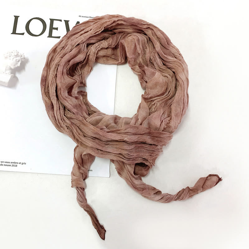 Écharpe longue et fine plissée tie-dye pour femme - image 14