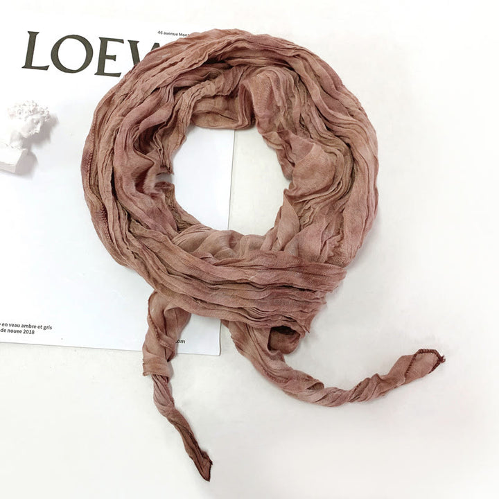 Écharpe longue et fine plissée tie-dye pour femme - image 14