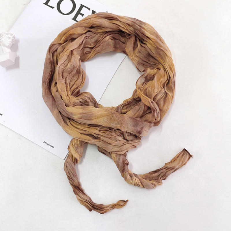 Écharpe longue et fine plissée tie-dye pour femme - image 8