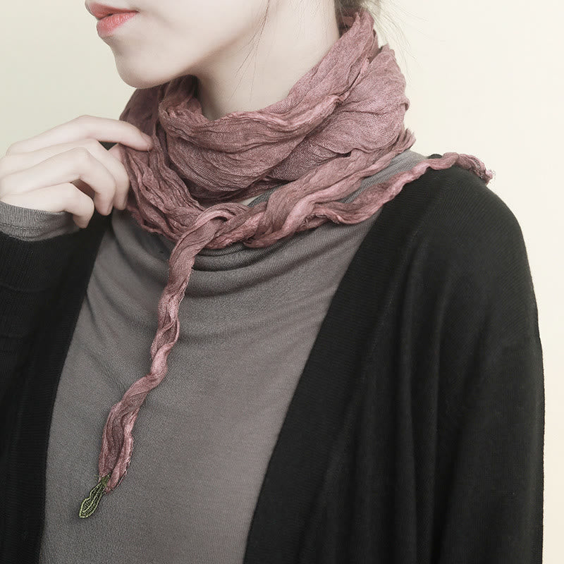 Écharpe longue et fine plissée tie-dye pour femme - image 1