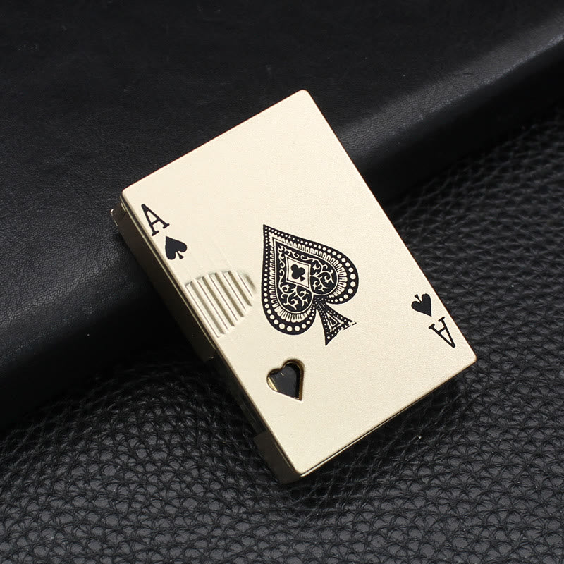 Briquet au butane rechargeable avec réservoir d'air visible et lumineux Poker