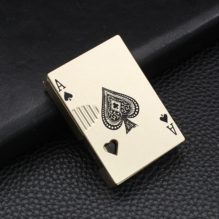 Briquet au butane rechargeable avec réservoir d'air visible et lumineux Poker