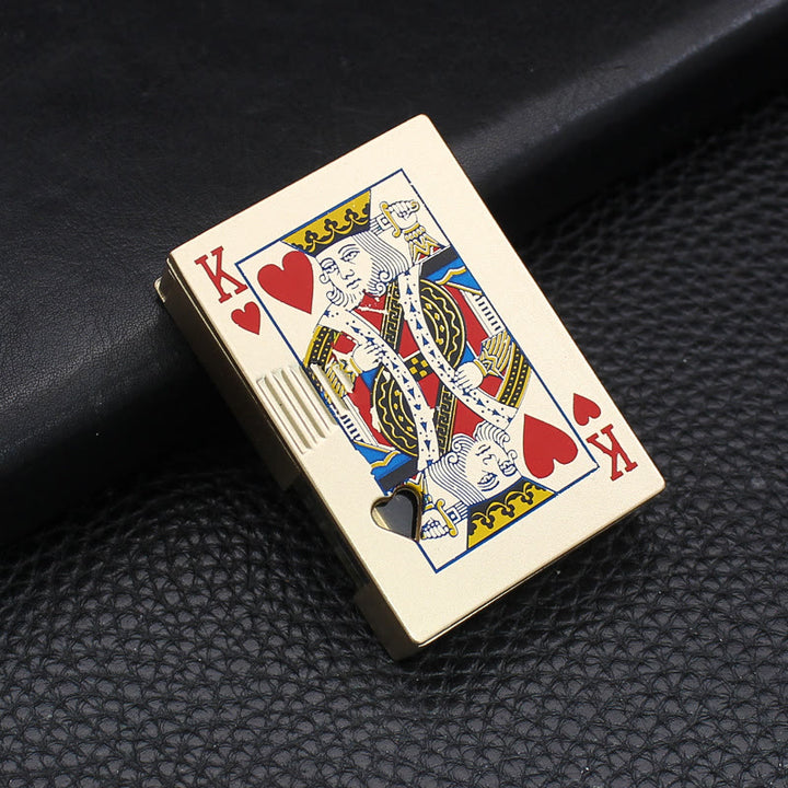 Briquet au butane rechargeable avec réservoir d'air visible et lumineux Poker