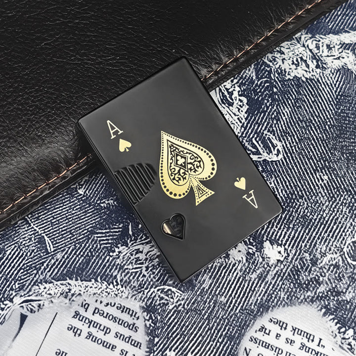 Briquet au butane rechargeable avec réservoir d'air visible et lumineux Poker