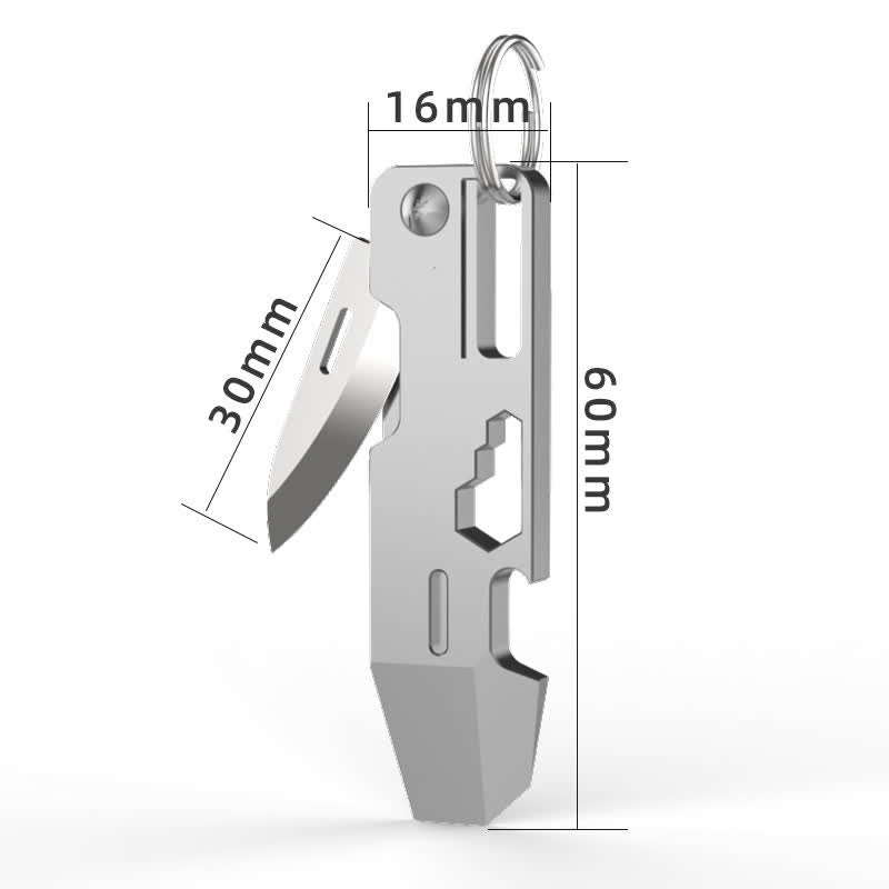Mini couteau pliant multifonctionnel 9 en 1 EDC-Tool, porte-clés