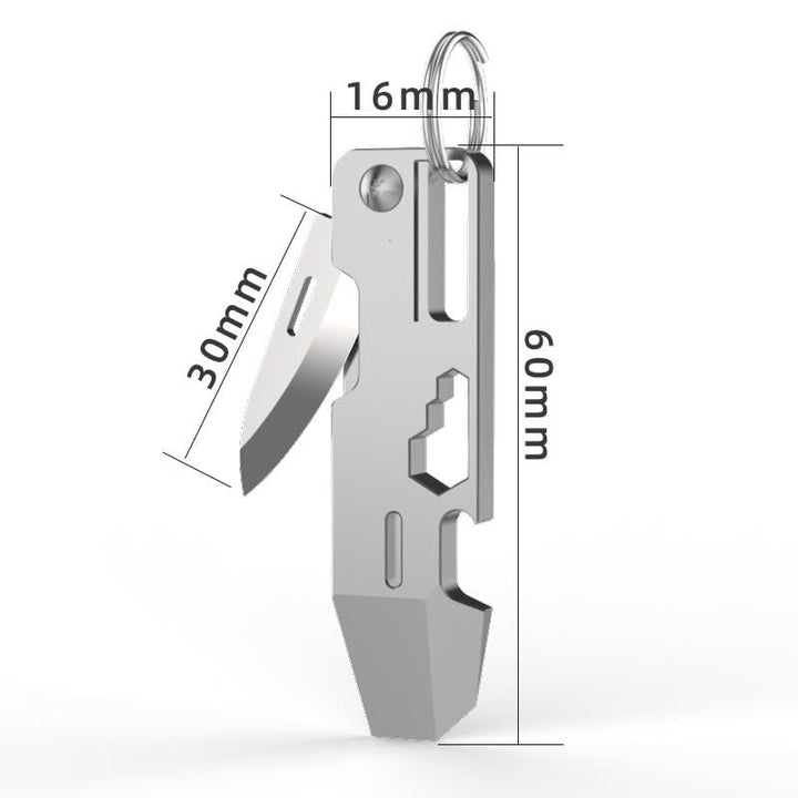 Mini couteau pliant multifonctionnel 9 en 1 EDC-Tool, porte-clés