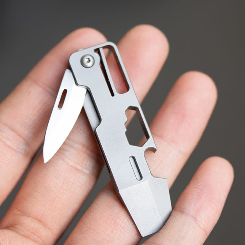 Mini couteau pliant multifonctionnel 9 en 1 EDC-Tool, porte-clés