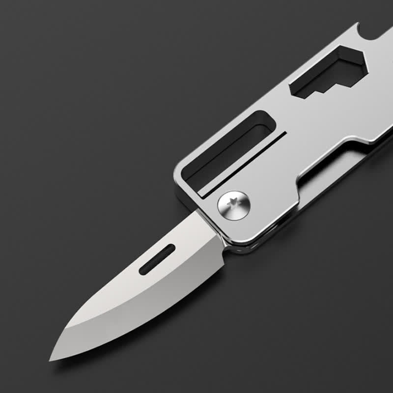 Mini couteau pliant multifonctionnel 9 en 1 EDC-Tool, porte-clés