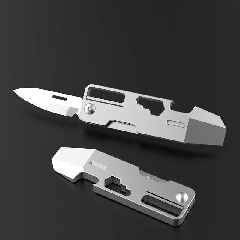 Mini couteau pliant multifonctionnel 9 en 1 EDC-Tool, porte-clés