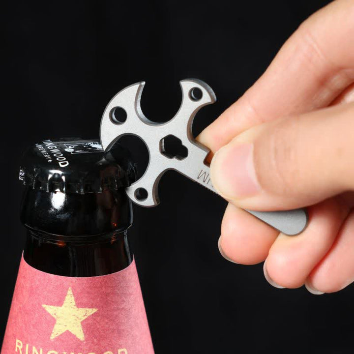 Porte-clés EDC en forme de croix avec mini décapsuleur portable pour l'extérieur