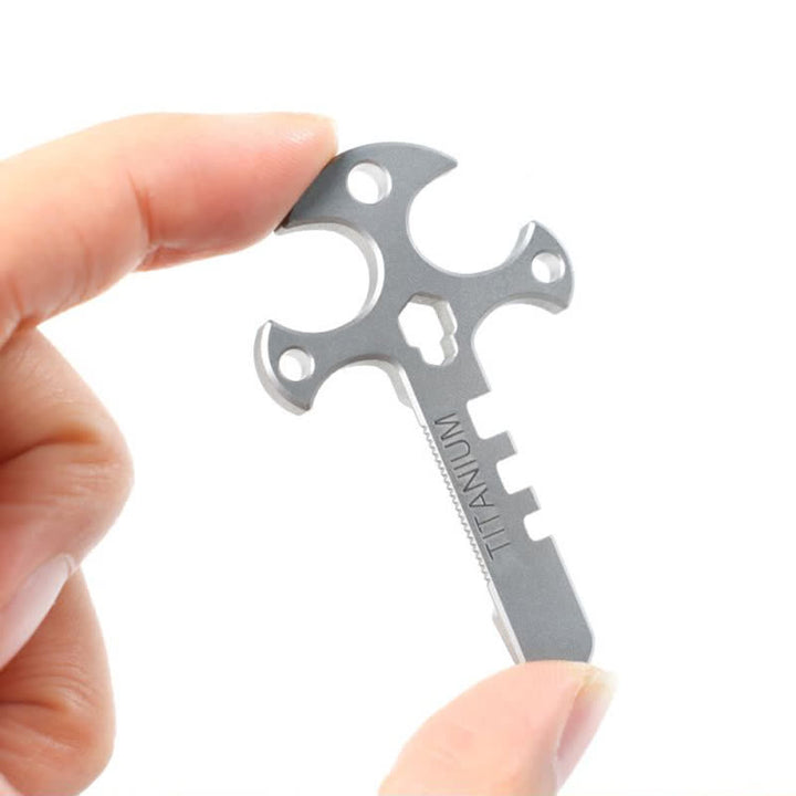 Porte-clés EDC en forme de croix avec mini décapsuleur portable pour l'extérieur