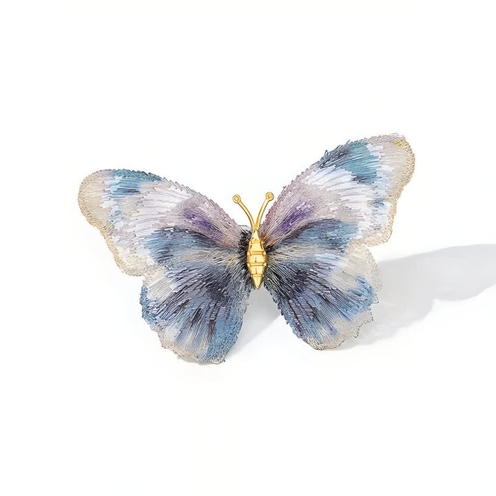 Broche délicate brodée en forme d'insecte et de papillon pour femme