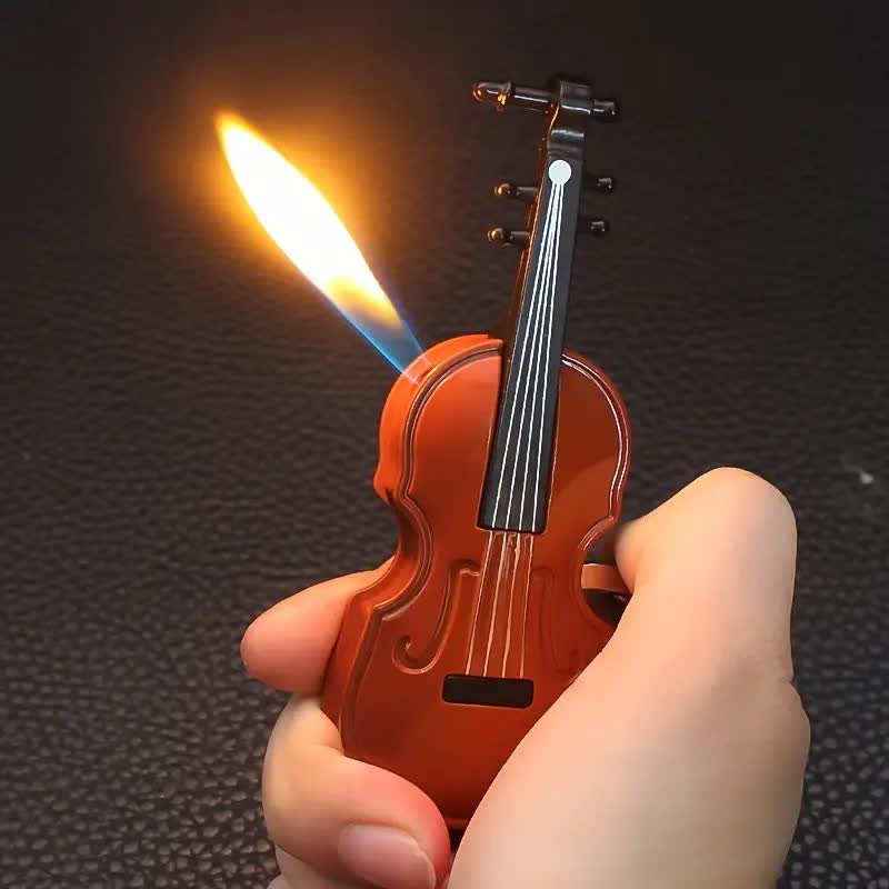 Porte-clés briquet butane en forme de violon mignon et stylé