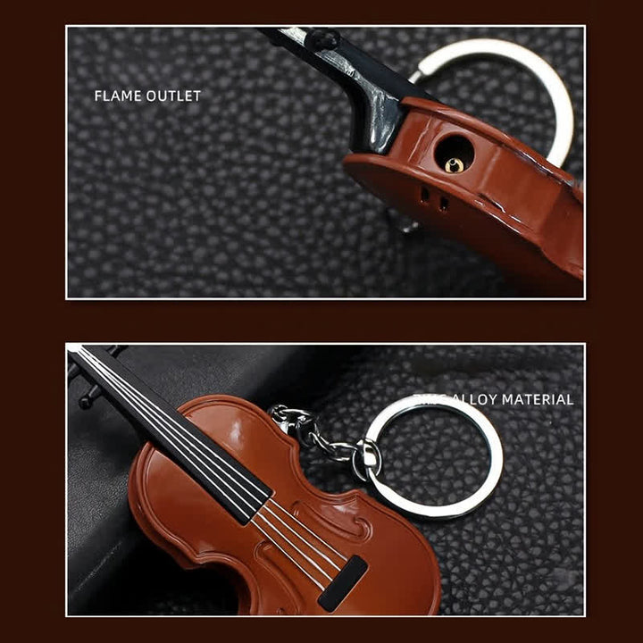 Porte-clés briquet butane en forme de violon mignon et stylé