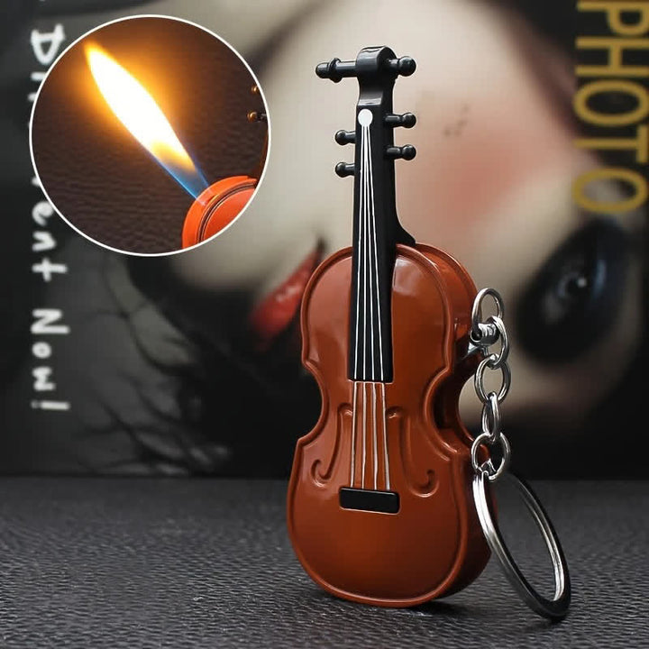 Porte-clés briquet butane en forme de violon mignon et stylé