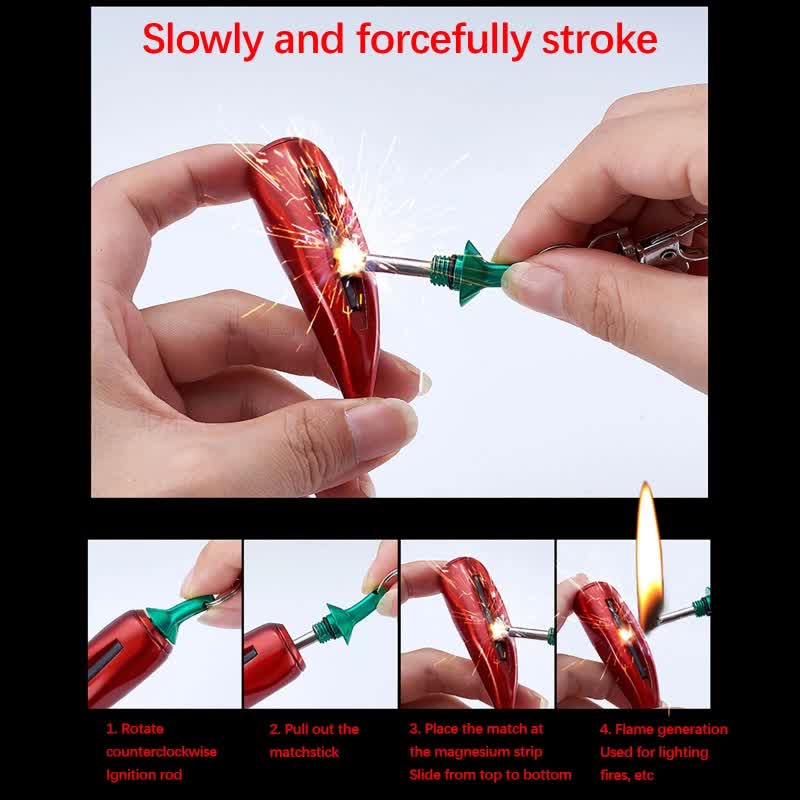 Briquet à kérosène porte-clés en forme de piment