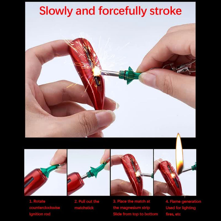 Briquet à kérosène porte-clés en forme de piment