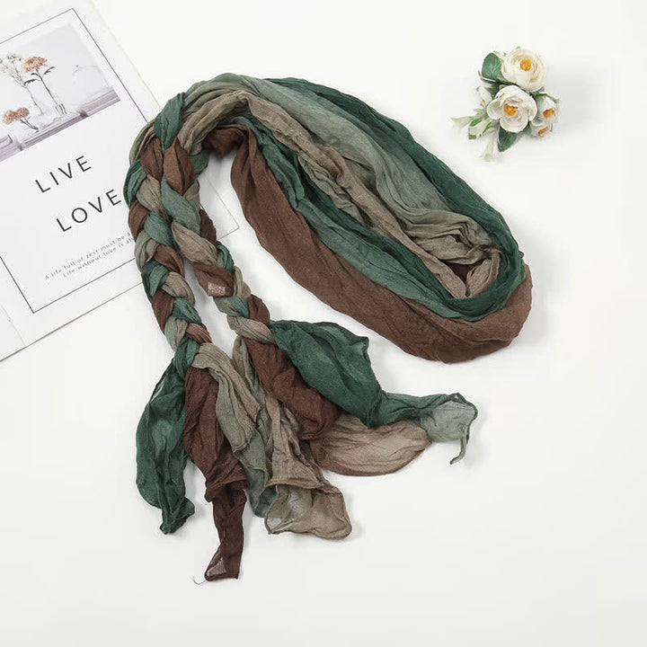 Écharpe en cuir tressée et nouée colorée pour femme