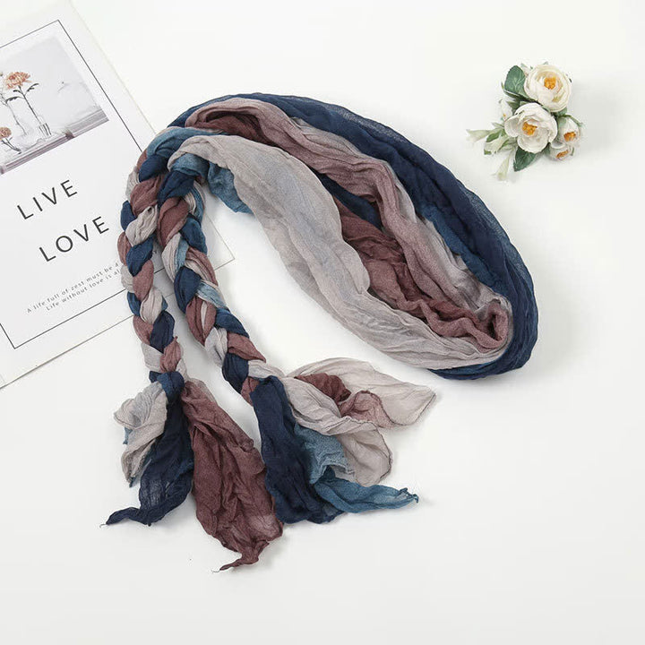 Écharpe en cuir tressée et nouée colorée pour femme