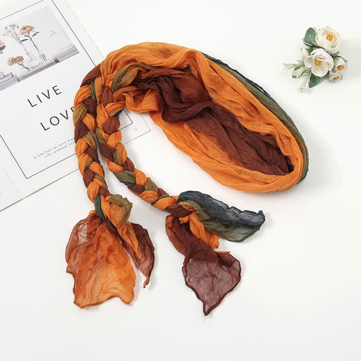 Écharpe en cuir tressée et nouée colorée pour femme