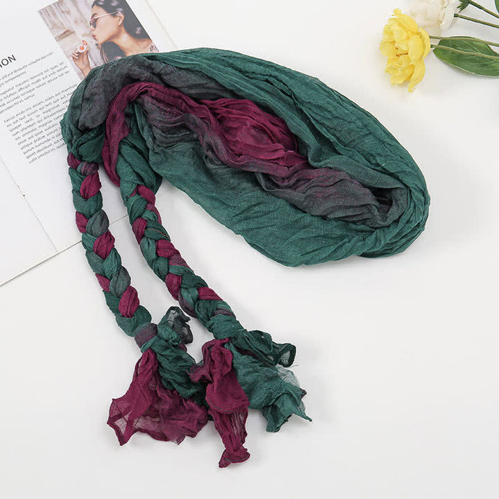 Écharpe en cuir tressée et nouée colorée pour femme