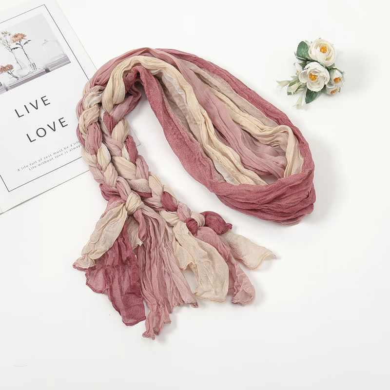 Écharpe en cuir tressée et nouée colorée pour femme