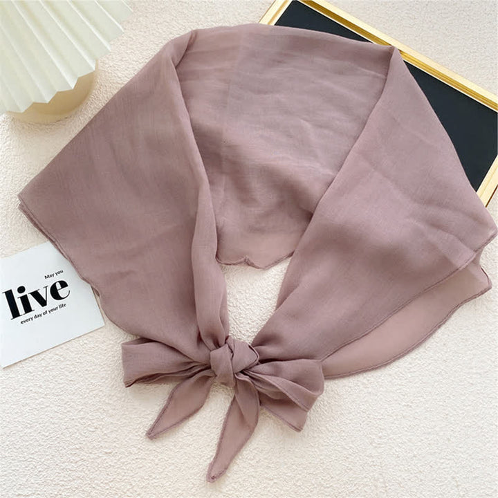 Écharpe triangulaire fine de couleur unie pour femme