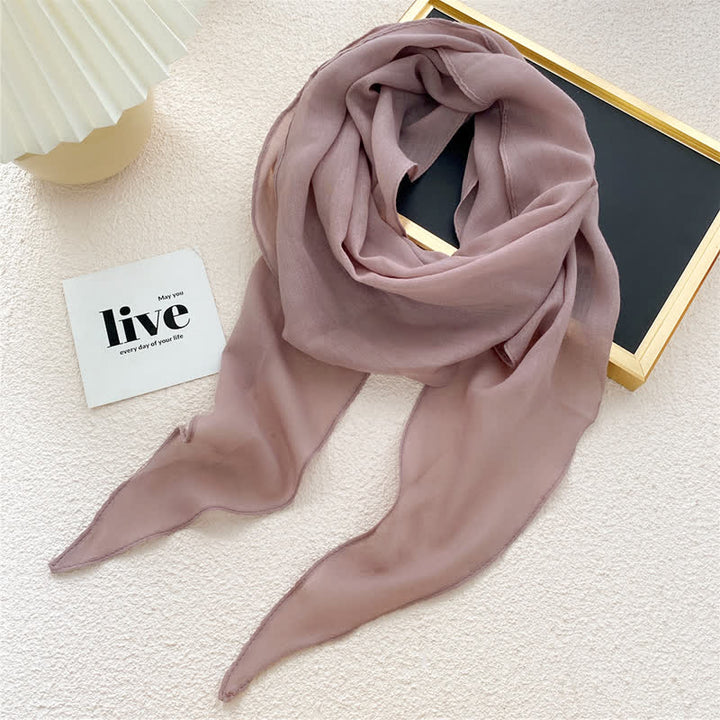 Écharpe triangulaire fine de couleur unie pour femme