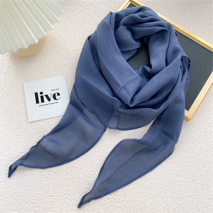 Écharpe triangulaire fine de couleur unie pour femme
